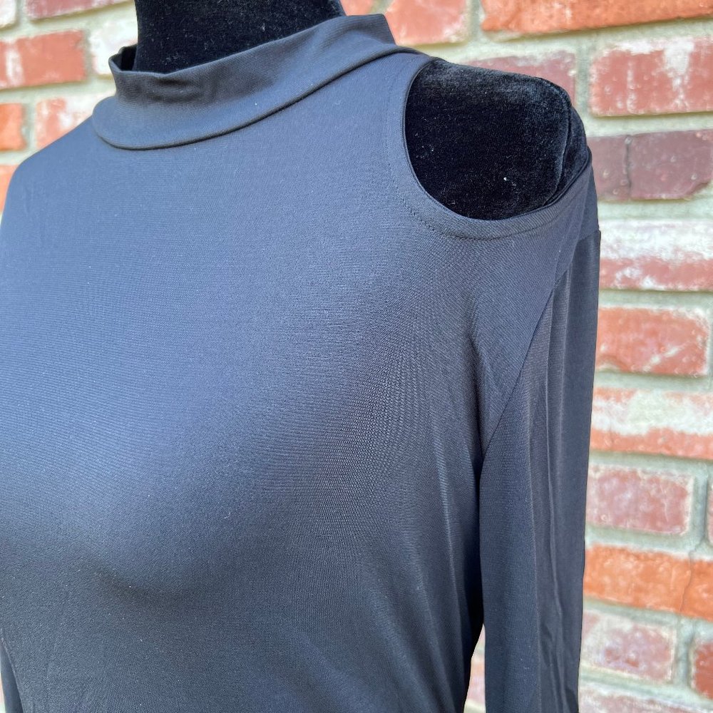 Guess Uzma LS Cut Out Black Bodysuit With Snap Closure